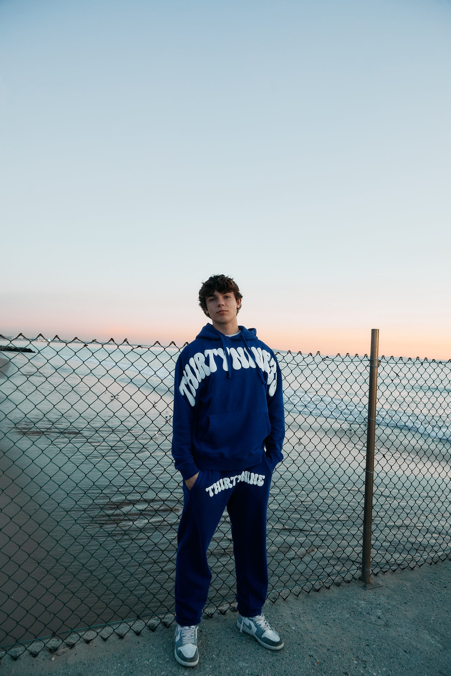 Thirty nine blue puff print sweatpants